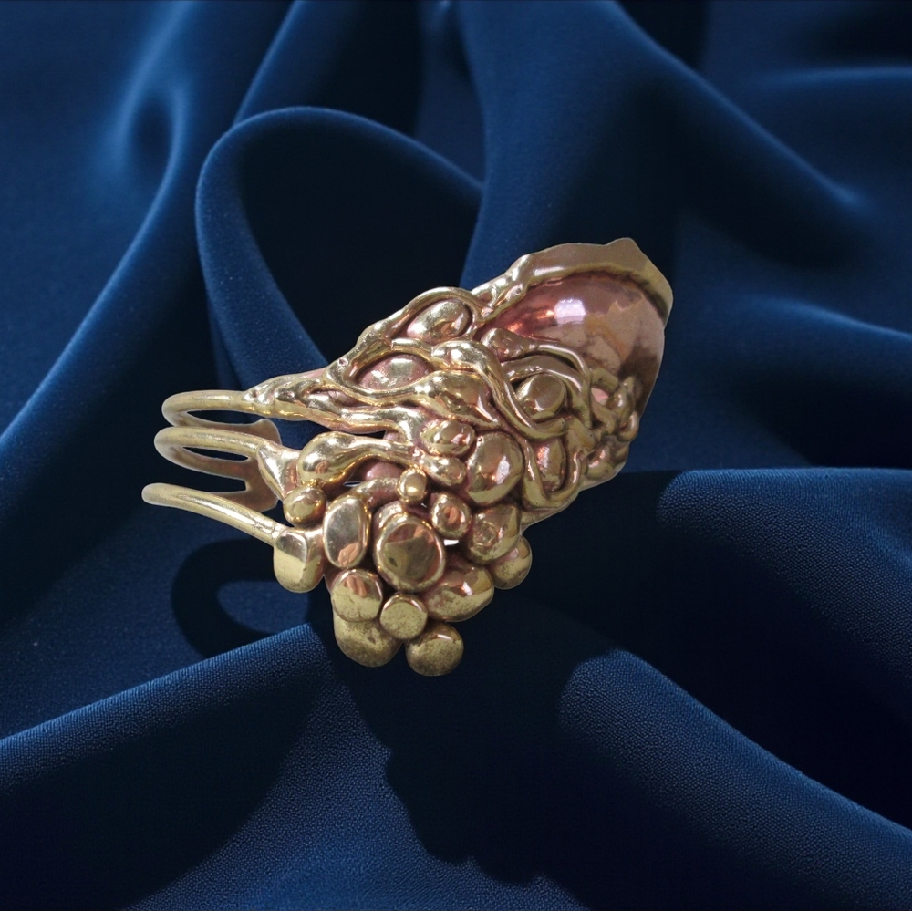 Asymmetrical Cuff Bracelet  GRAPES  Molten Metals